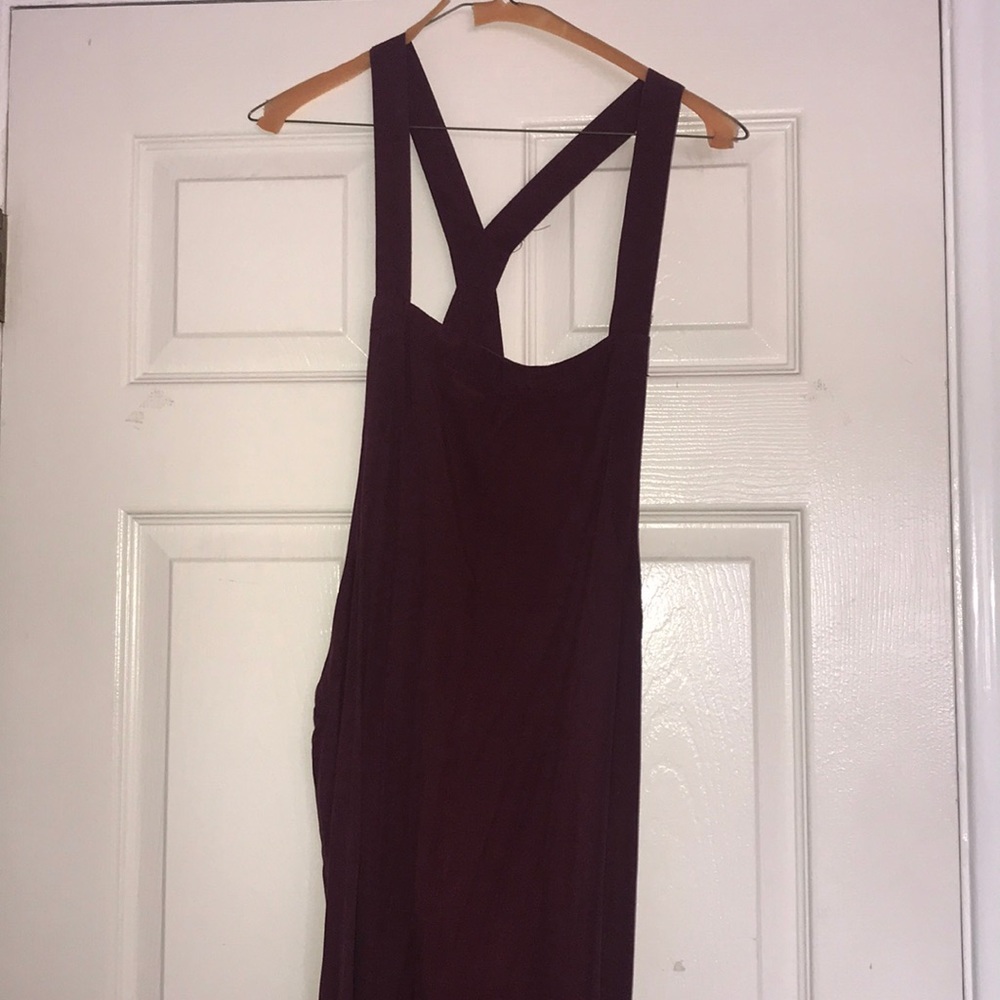 Urban Outfitters maroon linen jumpsuit
